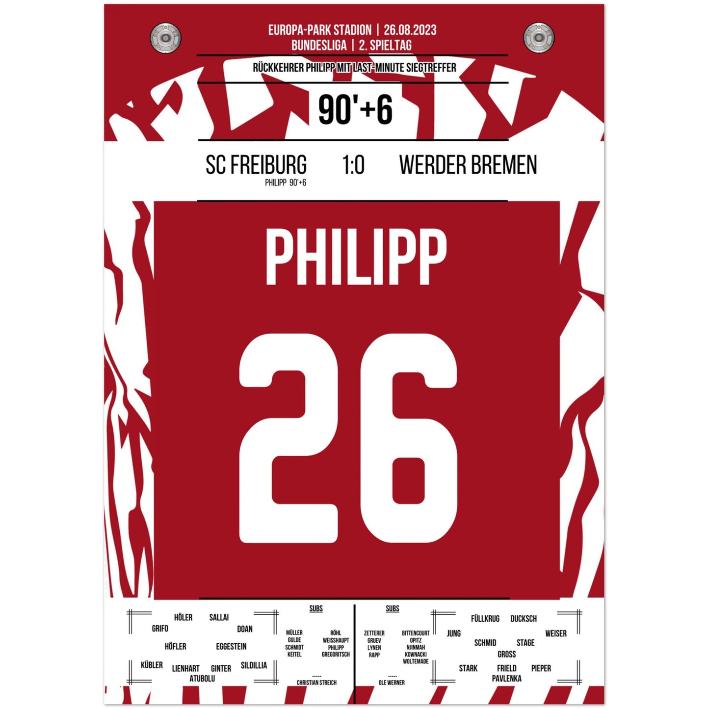 Philipp's Siegtreffer gegen den Ex-Club 50x70-cm-20x28-Ohne-Rahmen