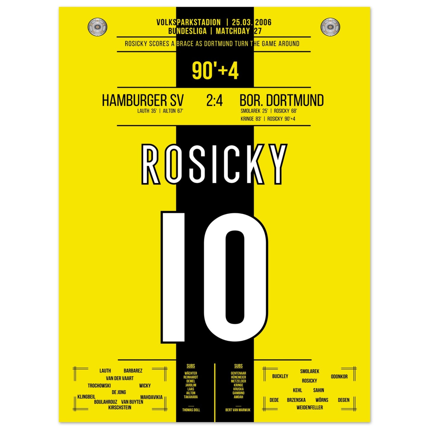 Rosicky's Doppelpack gegen den HSV 2006 45x60-cm-18x24-Ohne-Rahmen