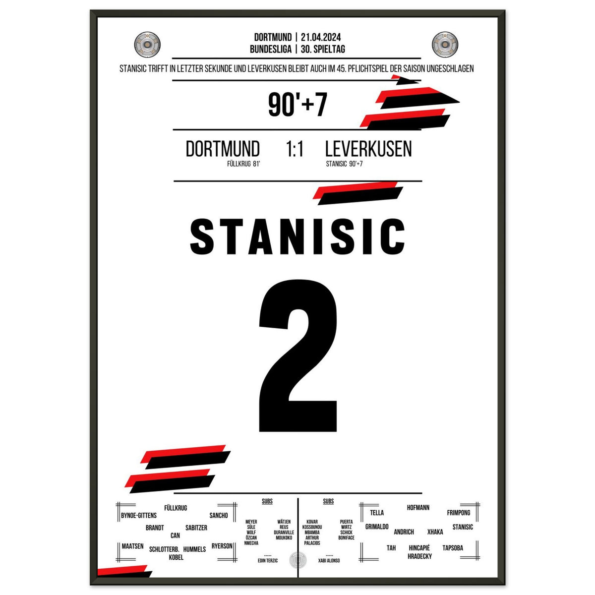 90+7! Stanisic heads home and Leverkusen stay unbeaten!