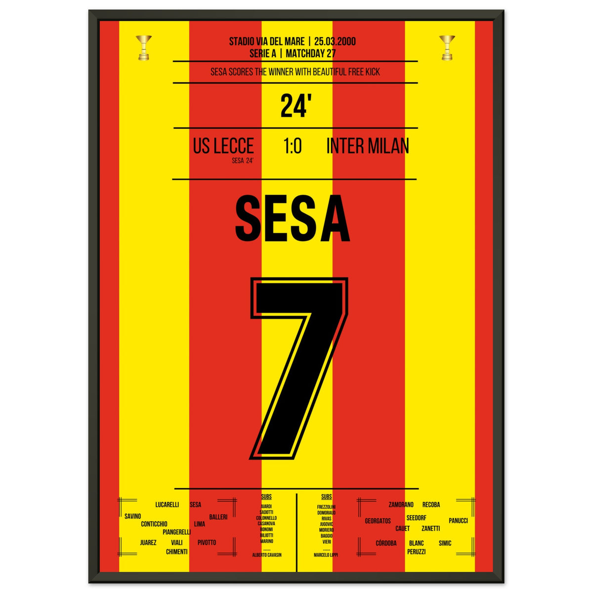 Sesa's perfect free-kick seals the win against Inter in 2000