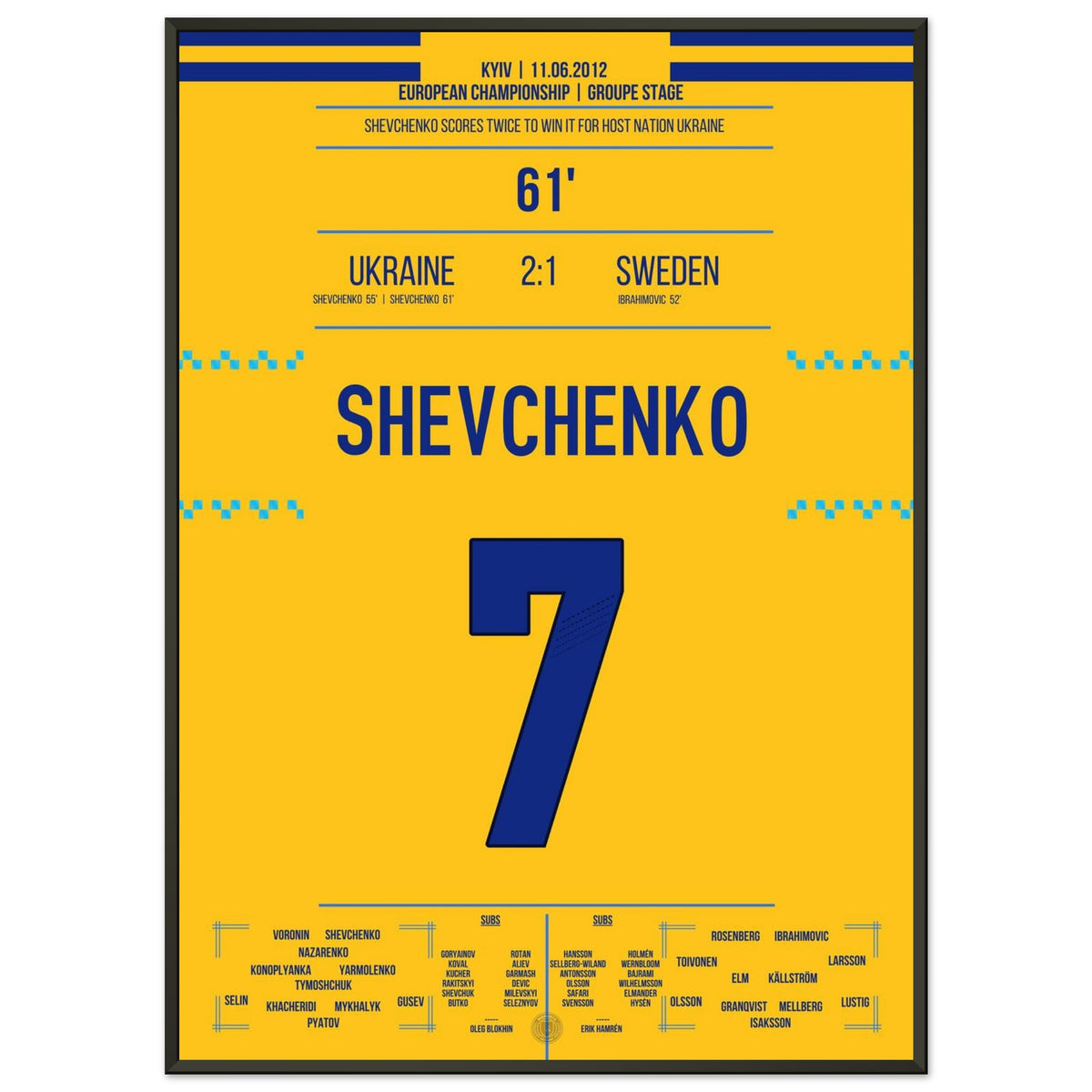 Shevchenko's brace secures win against Schweden 2012