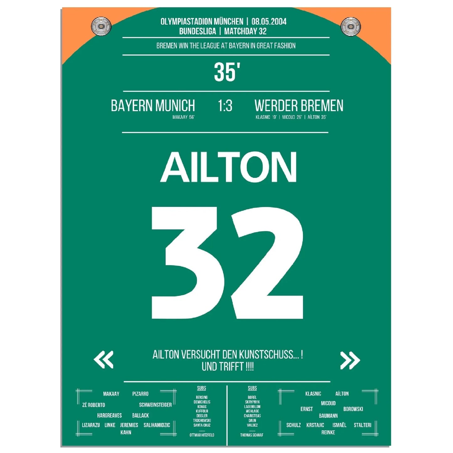 Ailtons Traumtor zur Meisterschaft in München