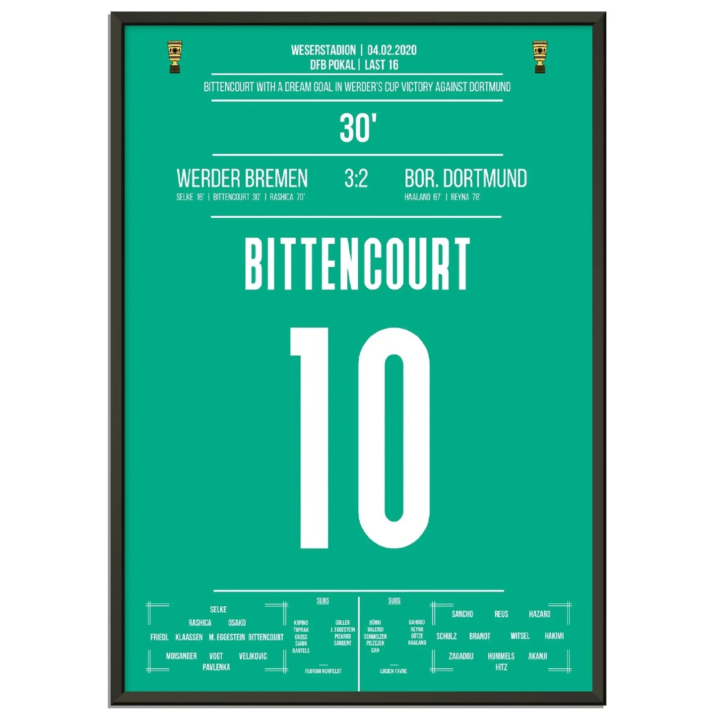 Bittencourt's Traumtor im DFB Pokal Achtelfinale gegen Dortmund
