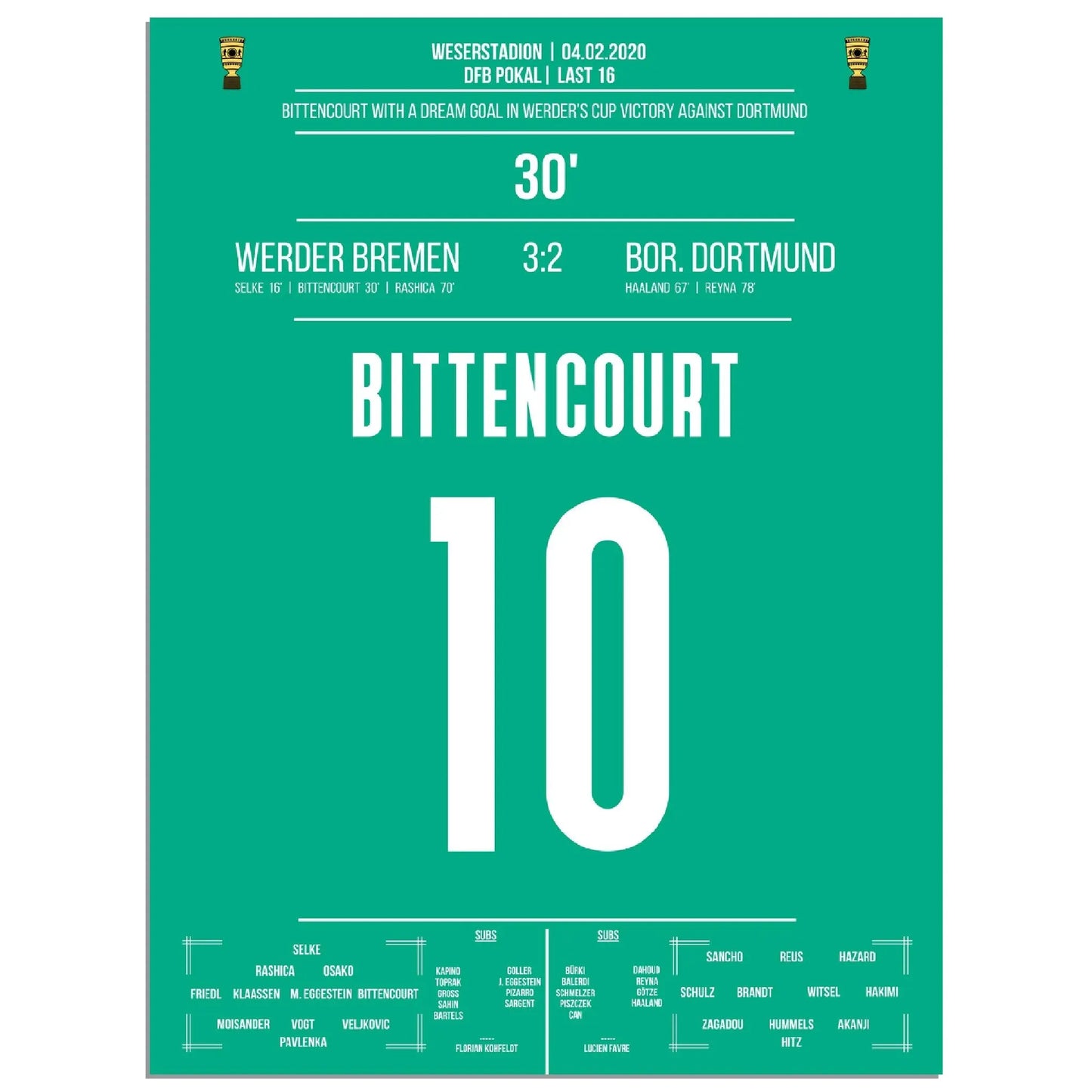 Bittencourt's Traumtor im DFB Pokal Achtelfinale gegen Dortmund