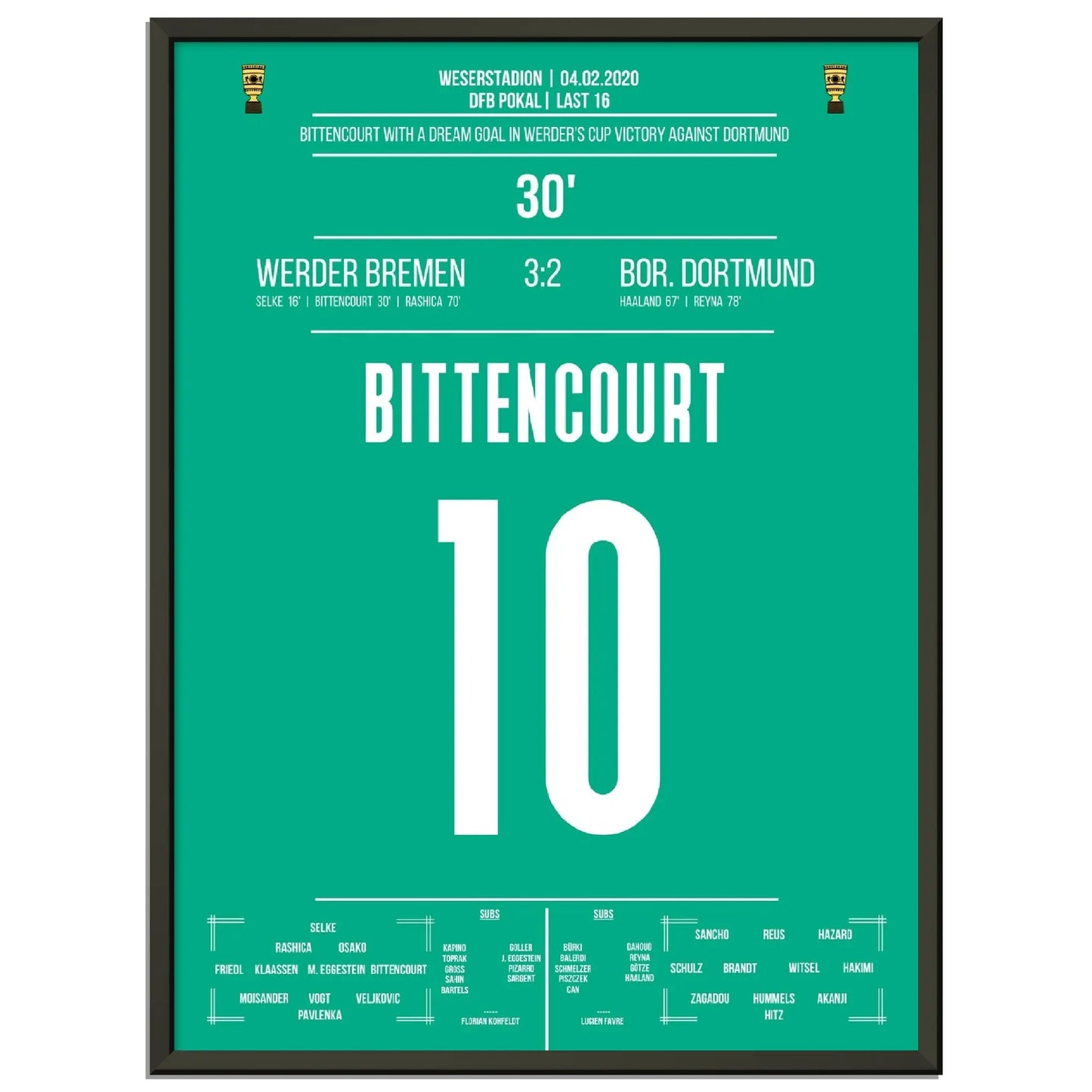 Bittencourt's Traumtor im DFB Pokal Achtelfinale gegen Dortmund