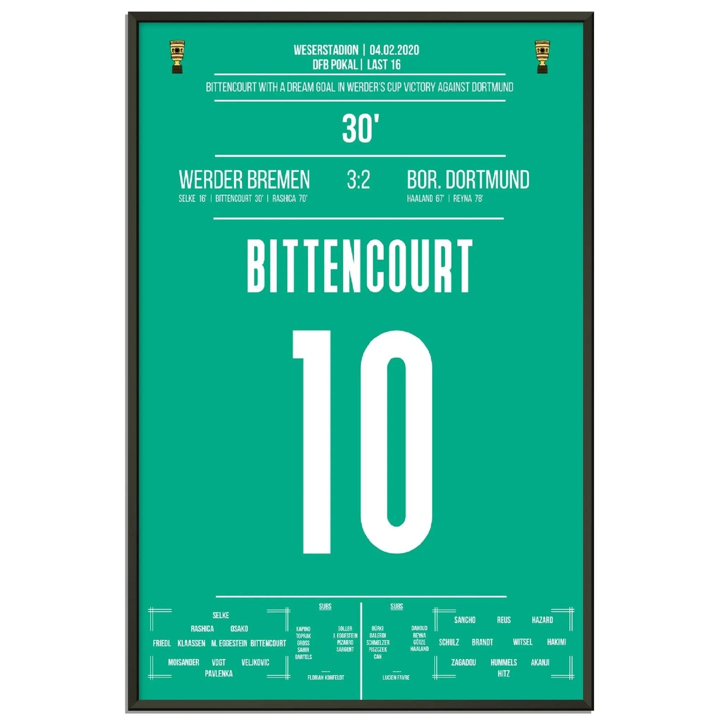 Bittencourt's Traumtor im DFB Pokal Achtelfinale gegen Dortmund
