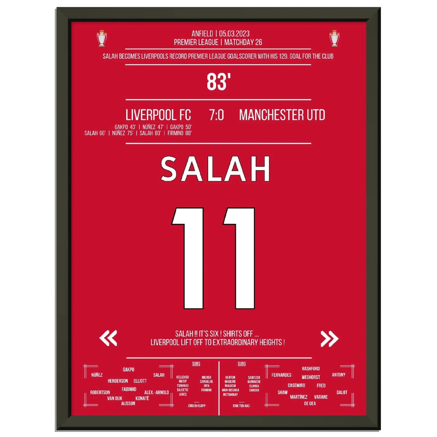 Liverpool zerlegt ManU - Salah mit Rekord-Tor