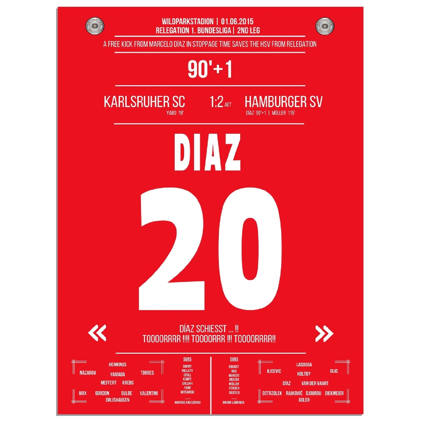 Rettung in allerletzter Sekunde! Diaz Freistosstor in der Nachspielzeit 2015