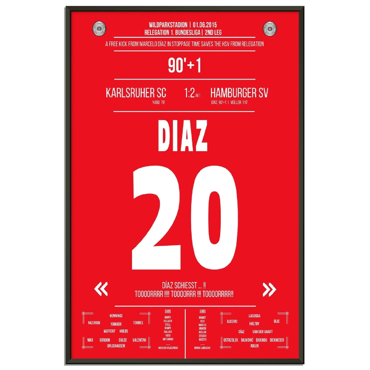 Rettung in allerletzter Sekunde! Diaz Freistosstor in der Nachspielzeit 2015