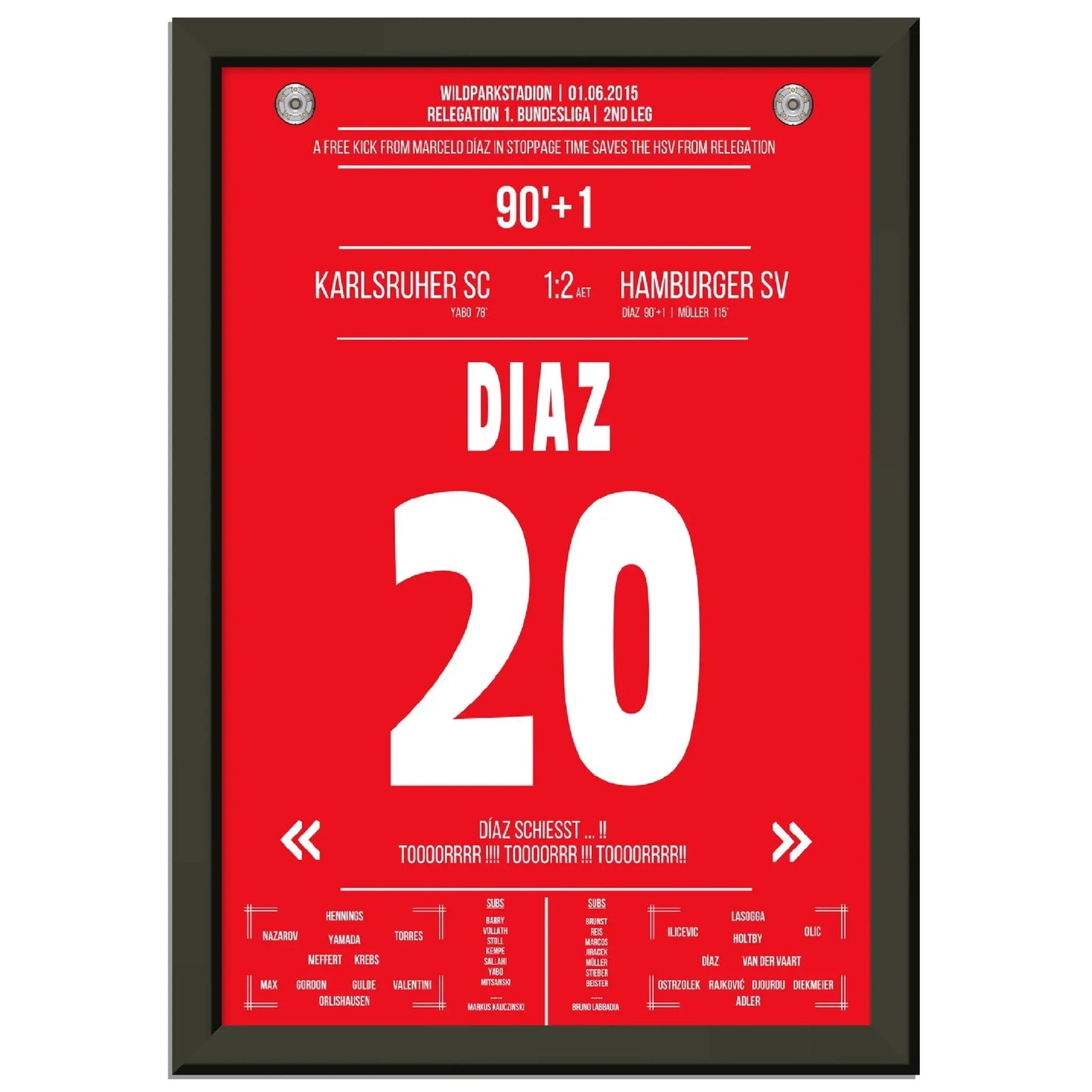 Rettung in allerletzter Sekunde! Diaz Freistosstor in der Nachspielzeit 2015
