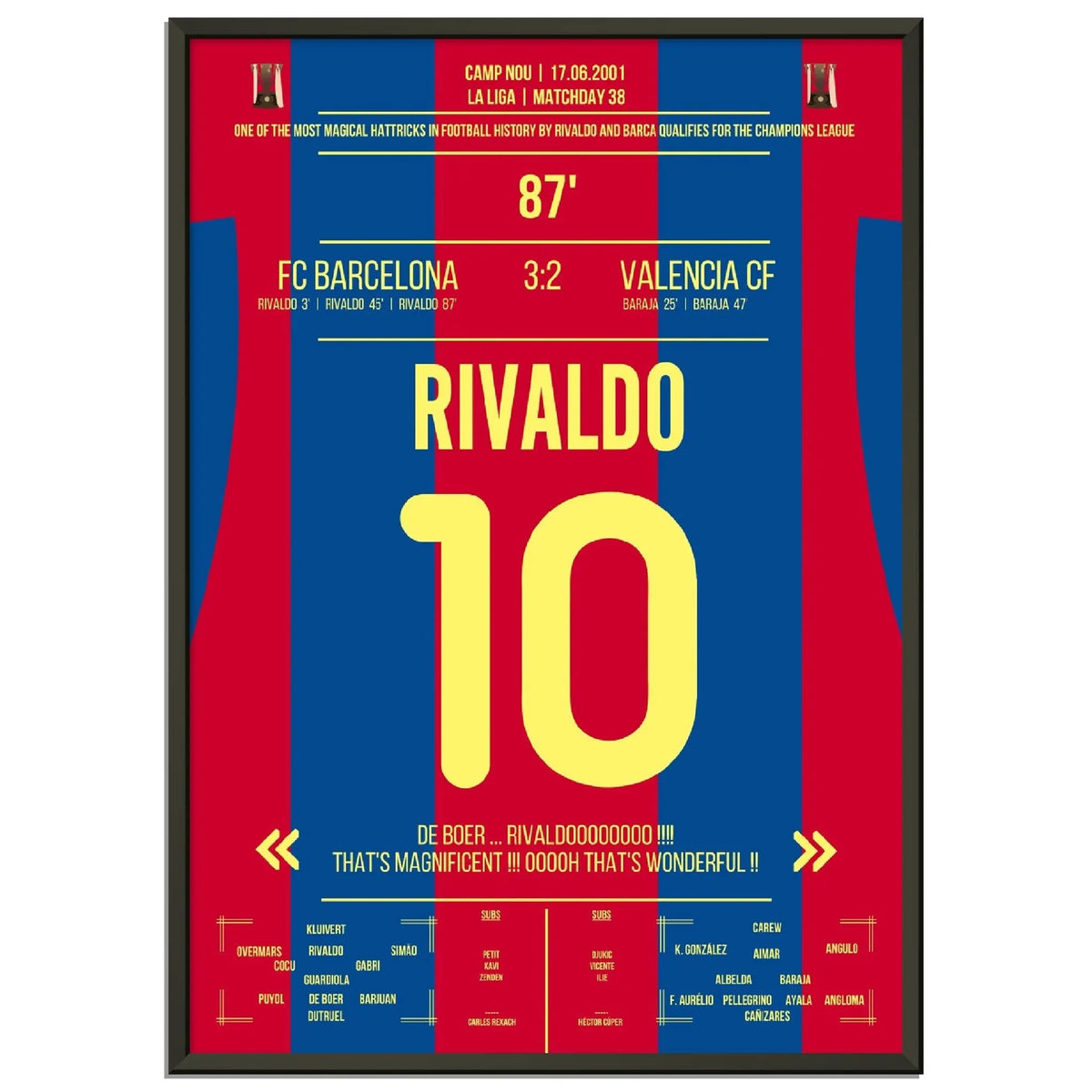Rivaldo's magical hat-trick leads Barcelona to the CL