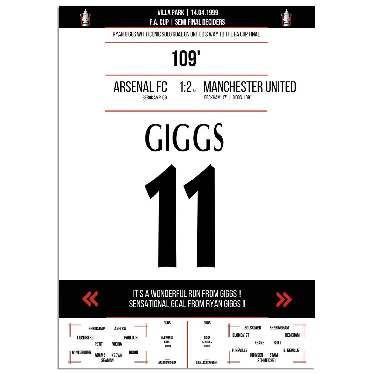 Ryan Giggs legendäres Tor im FA Cup Halbfinal-Triumph gegen Arsenal in 1999