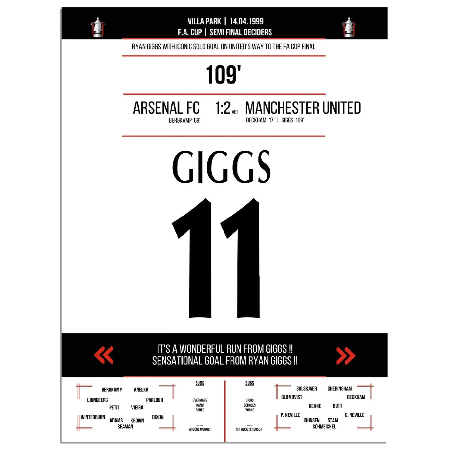 Ryan Giggs legendäres Tor im FA Cup Halbfinal-Triumph gegen Arsenal in 1999