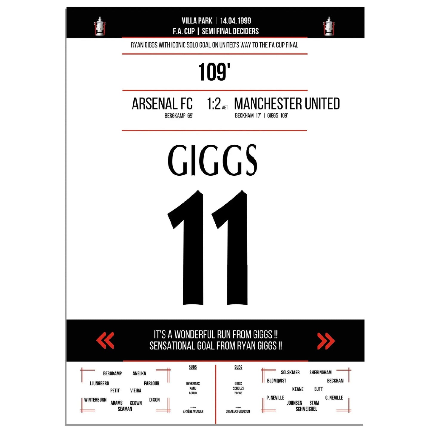 Ryan Giggs legendäres Tor im FA Cup Halbfinal-Triumph gegen Arsenal in 1999