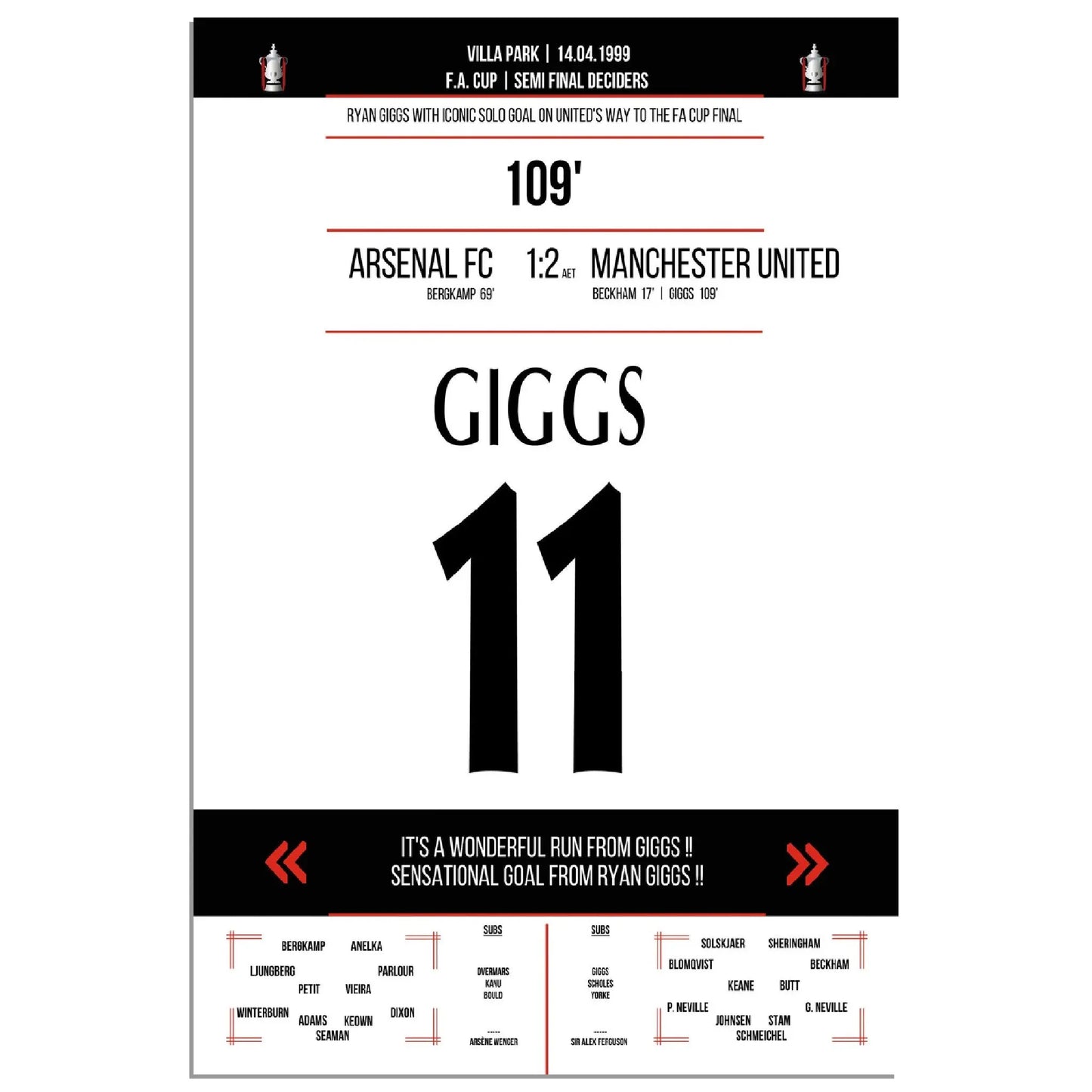 Ryan Giggs legendäres Tor im FA Cup Halbfinal-Triumph gegen Arsenal in 1999