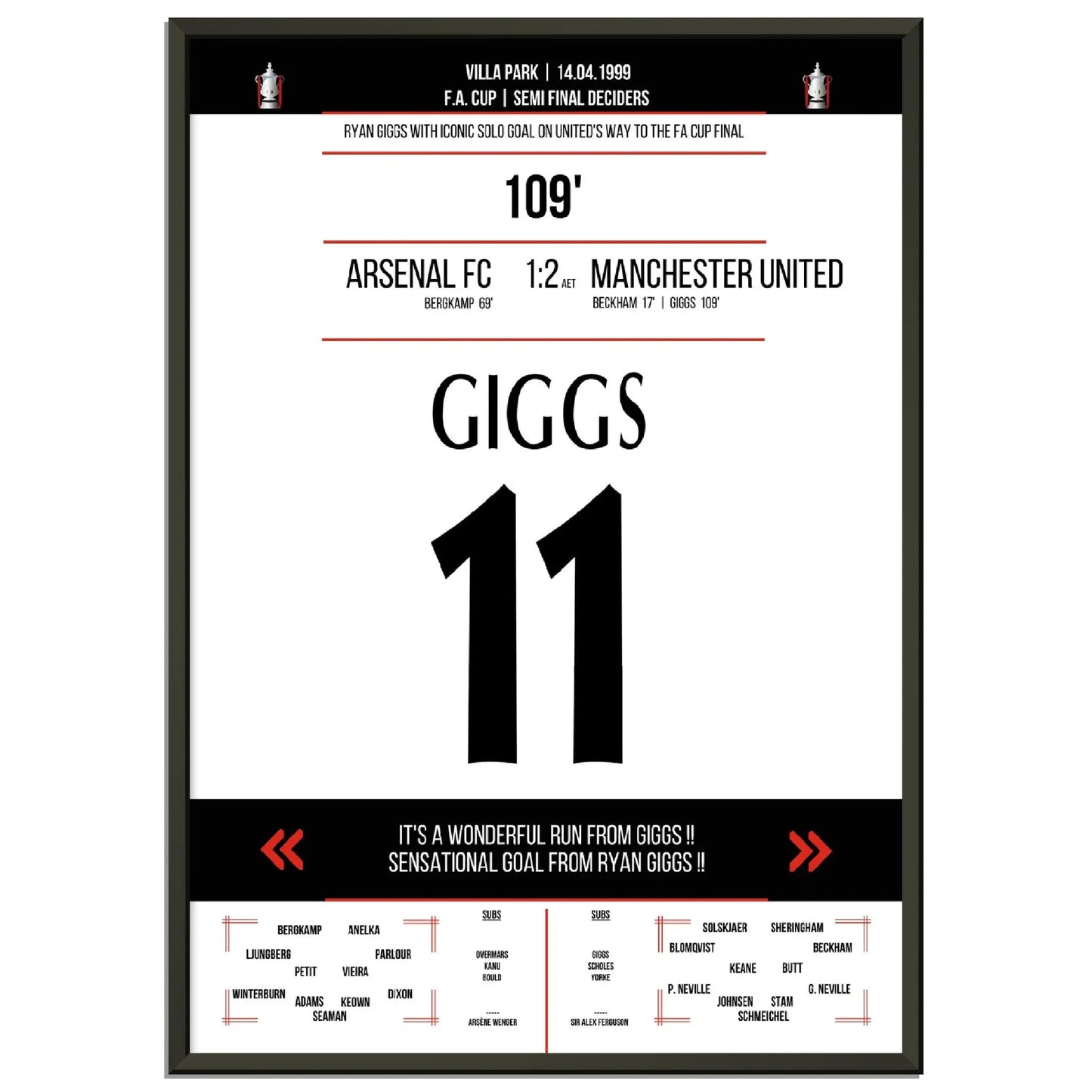 Ryan Giggs legendäres Tor im FA Cup Halbfinal-Triumph gegen Arsenal in 1999