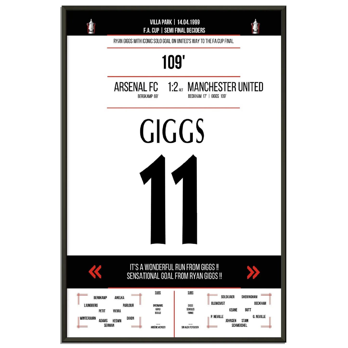 Ryan Giggs legendäres Tor im FA Cup Halbfinal-Triumph gegen Arsenal in 1999
