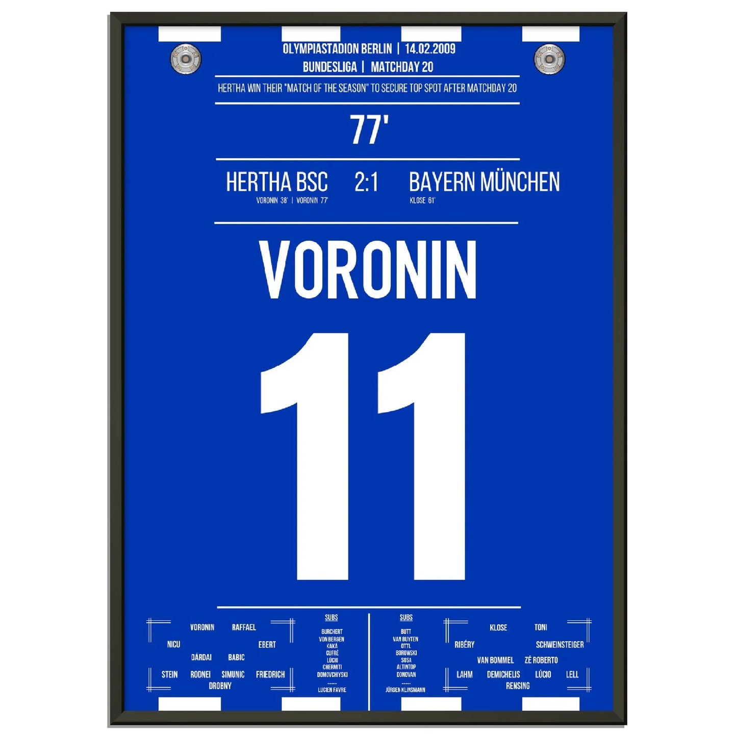 Voronins Tor zur Tabellenführung gegen Bayern 2009