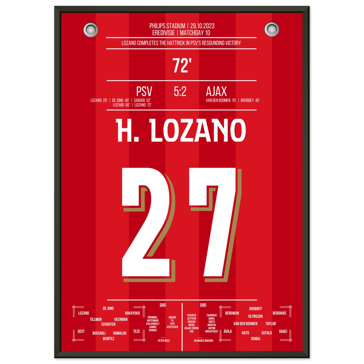 Lozano's Hat-trick in the 5-2 Win Over Ajax