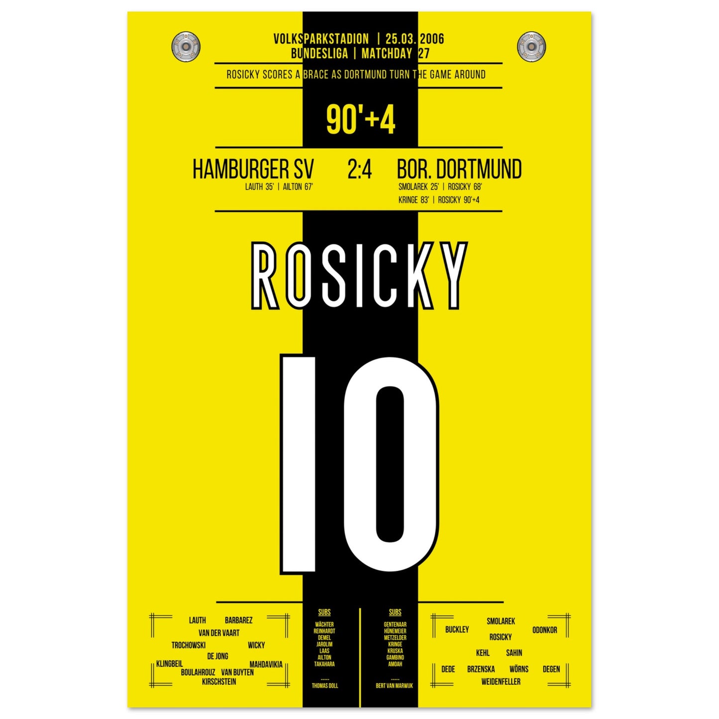 Rosicky's Doppelpack gegen den HSV 2006 60x90-cm-24x36-Ohne-Rahmen