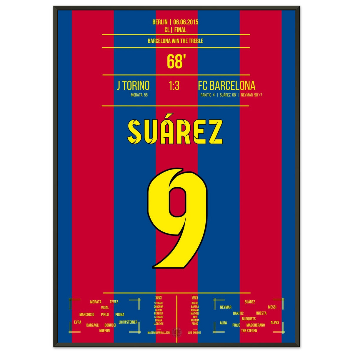 Suarez scores in the 2015 final as Barca seal the treble