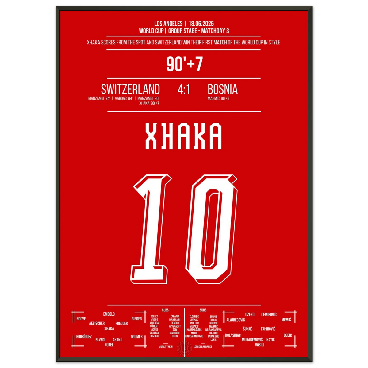 Xhaka seals the deal with a crowning finish in the team's first World Cup victory