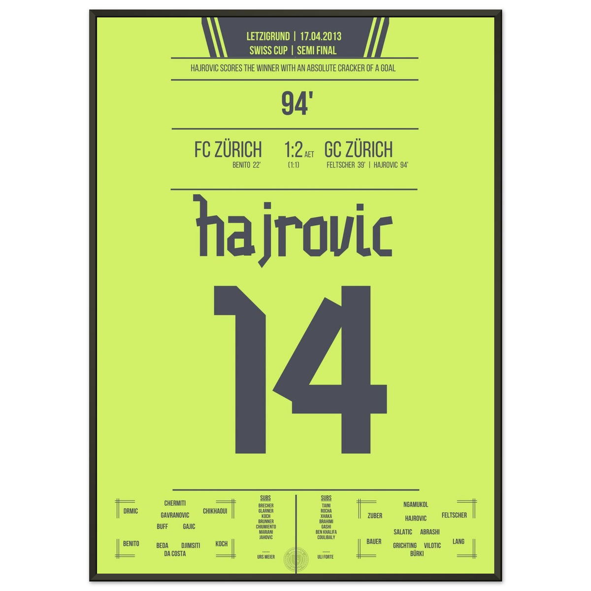 Hajrovic decides the cup derby in the semi-finals in 2013