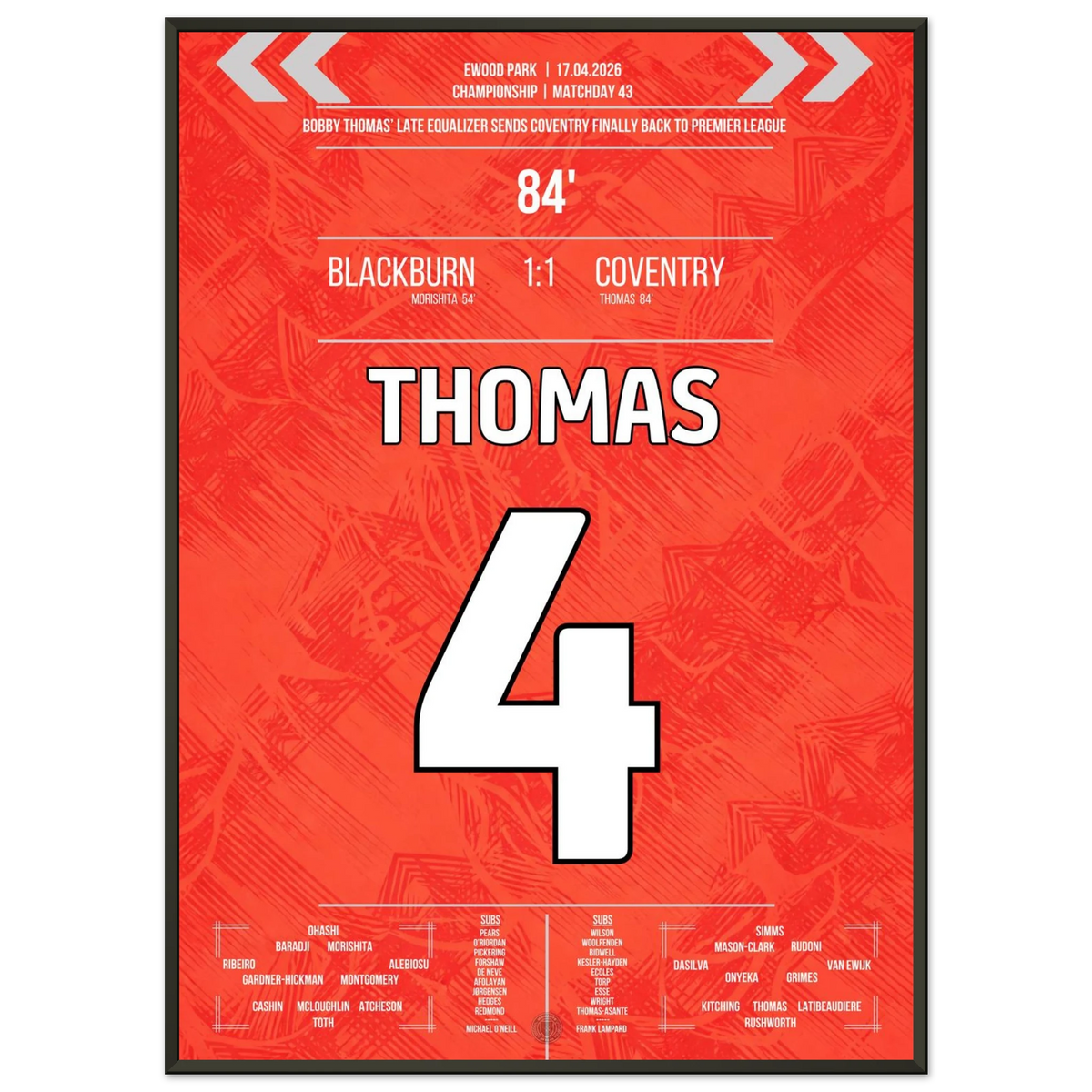 Bobby Thomas heads Coventry back into the Premier League after 25 years