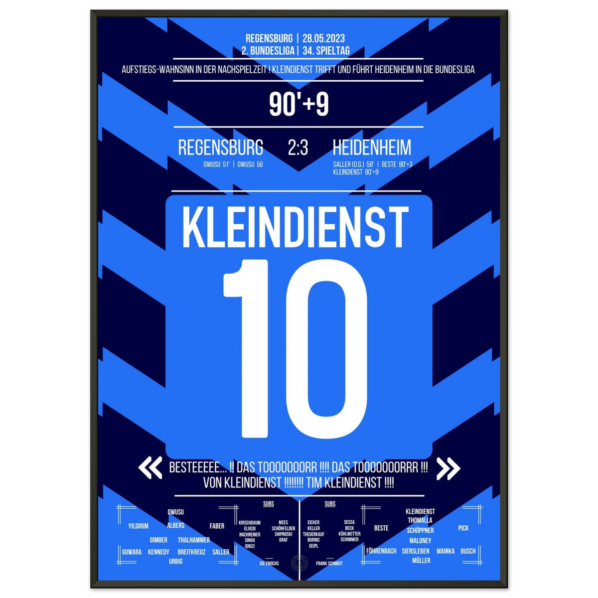 Tim Kleindienst with the goal that secured promotion for Heidenheim