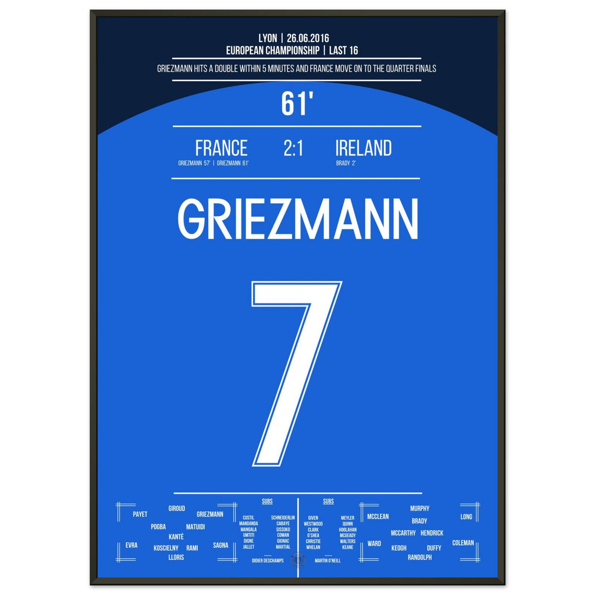 Griezmann's brace against Ireland at the 2016 European Championship