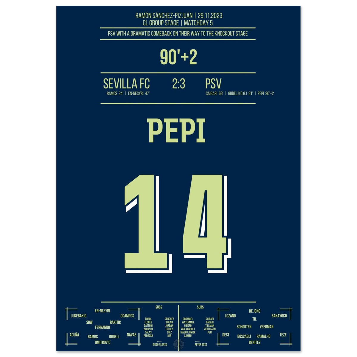 Pepi completes dramatic comeback win in Sevilla