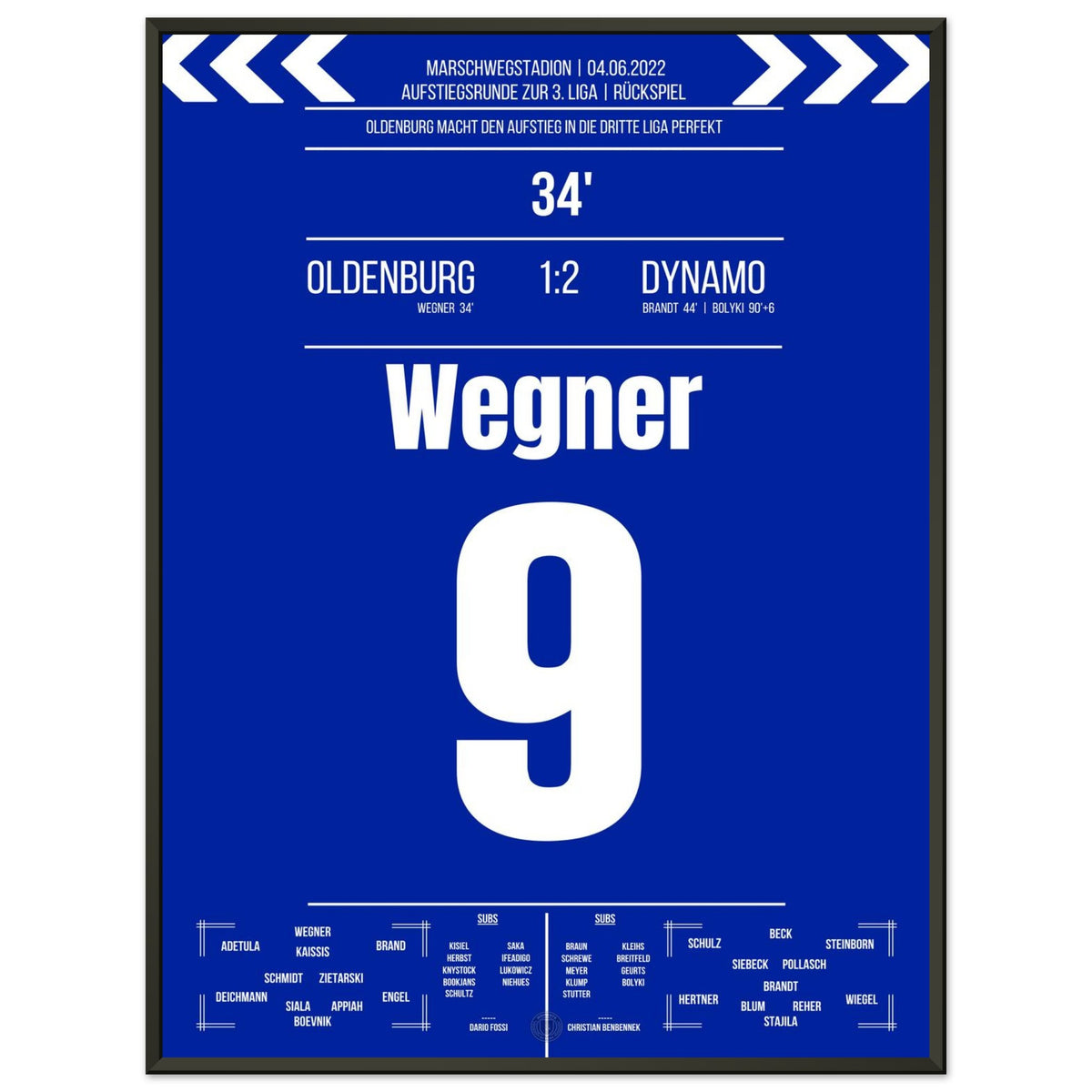 Oldenburg's promotion to the 3rd League in 2022