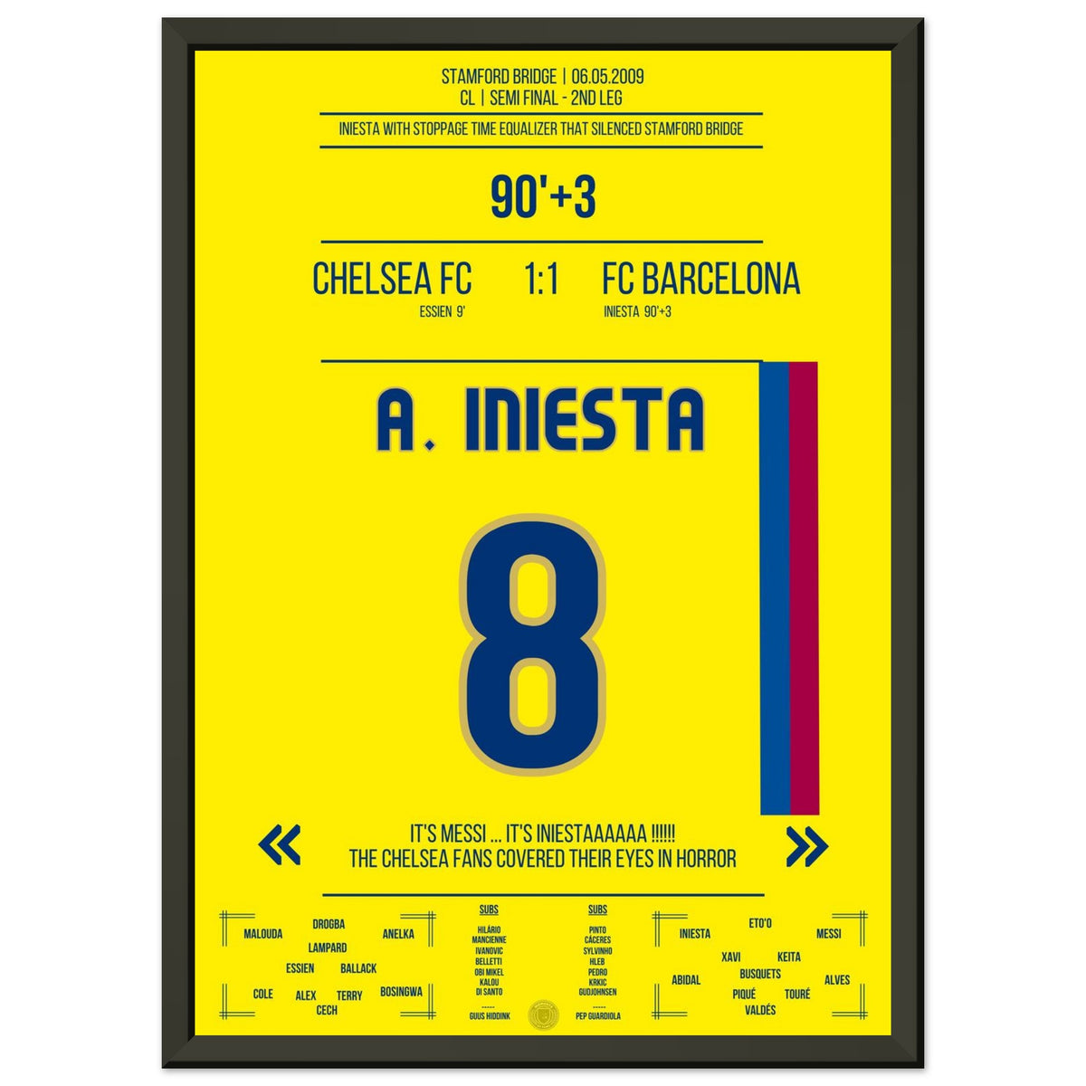 Iniesta’s last-minute goal at Stamford Bridge