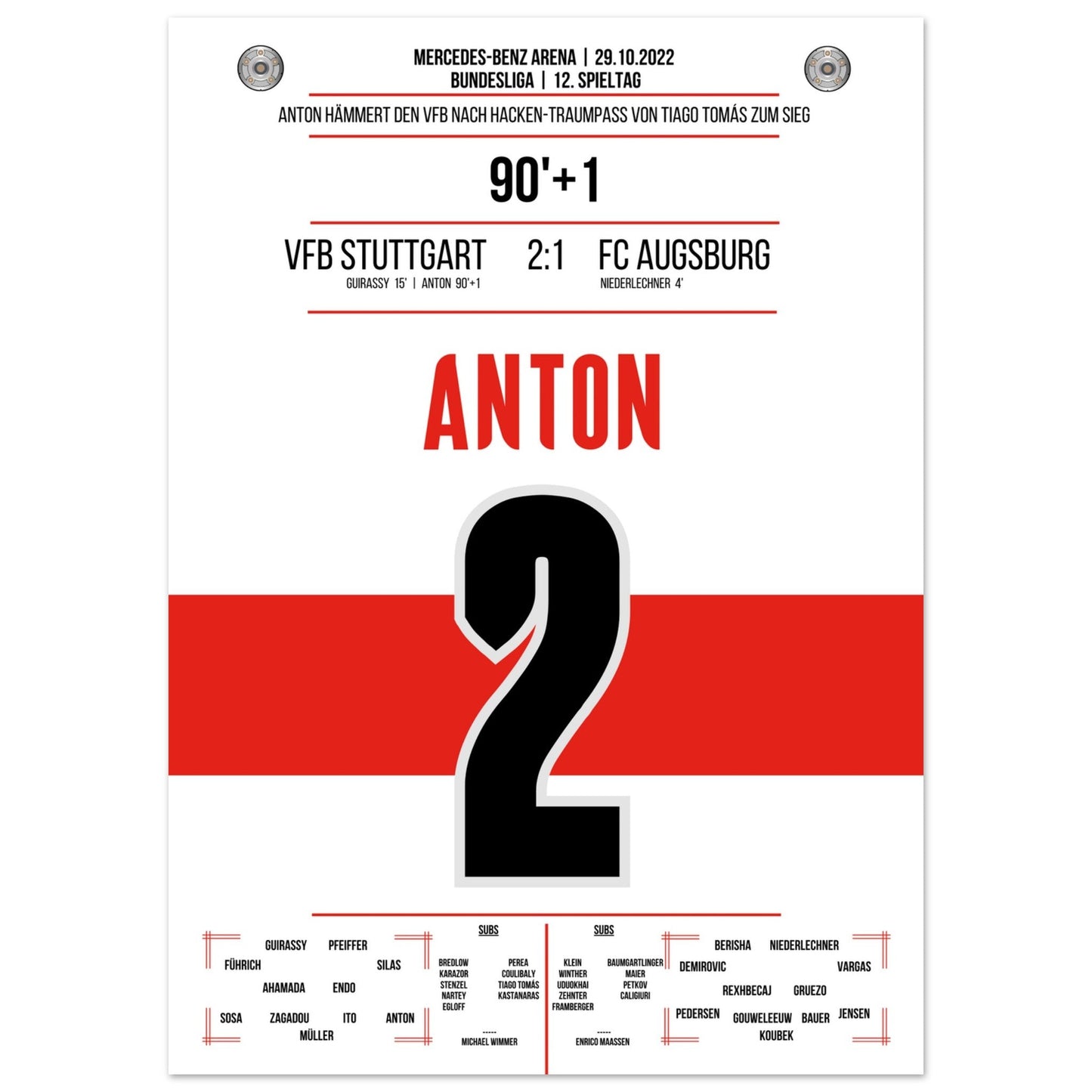 Anton hämmert den VFB mit Krampf zum Sieg gegen Augsburg 50x70-cm-20x28-Ohne-Rahmen