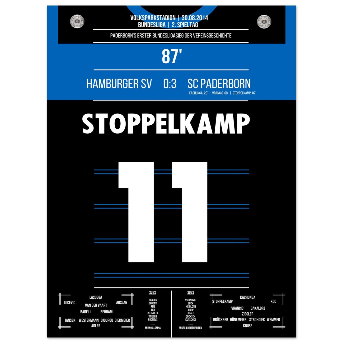 Paderborn's erster Bundesliga-Sieg der Vereinsgeschichte 45x60-cm-18x24-Ohne-Rahmen