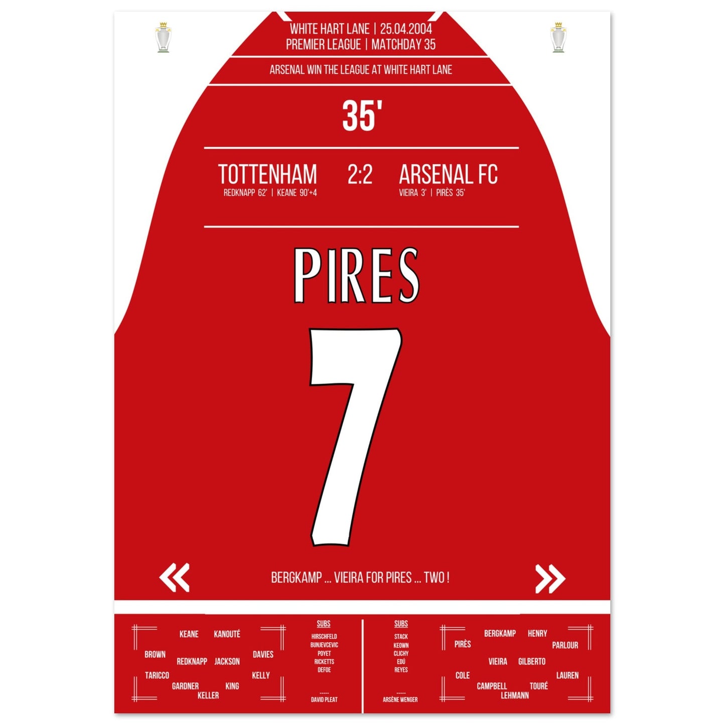 Pires' Tor beim Gewinn der Meisterschaft an der White Hart Lane 2004