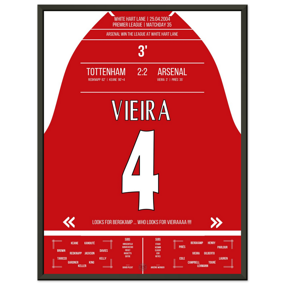 Vieira's Tor beim Gewinn der Meisterschaft an der White Hart Lane 2004