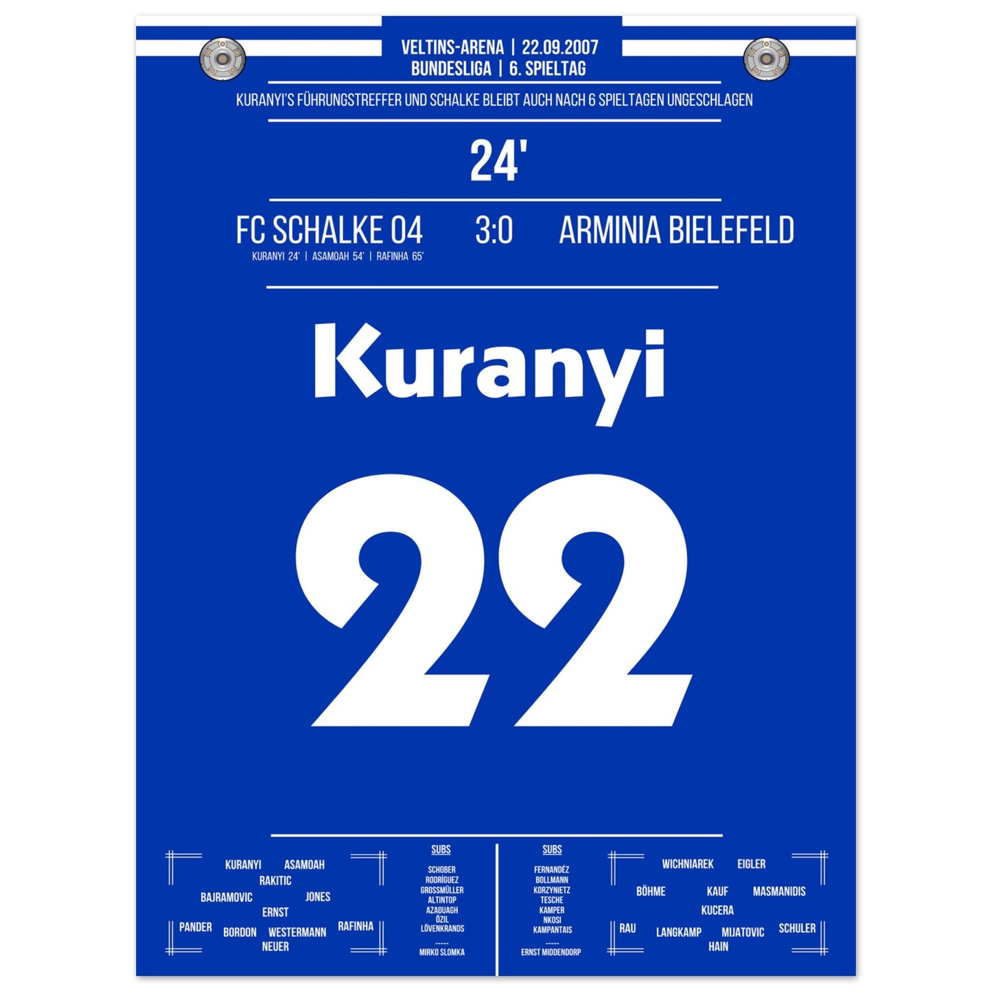 Kuranyi's Führungstreffer bei 3-0 Sieg gegen Bielefeld 2007 30x40-cm-12x16-Ohne-Rahmen