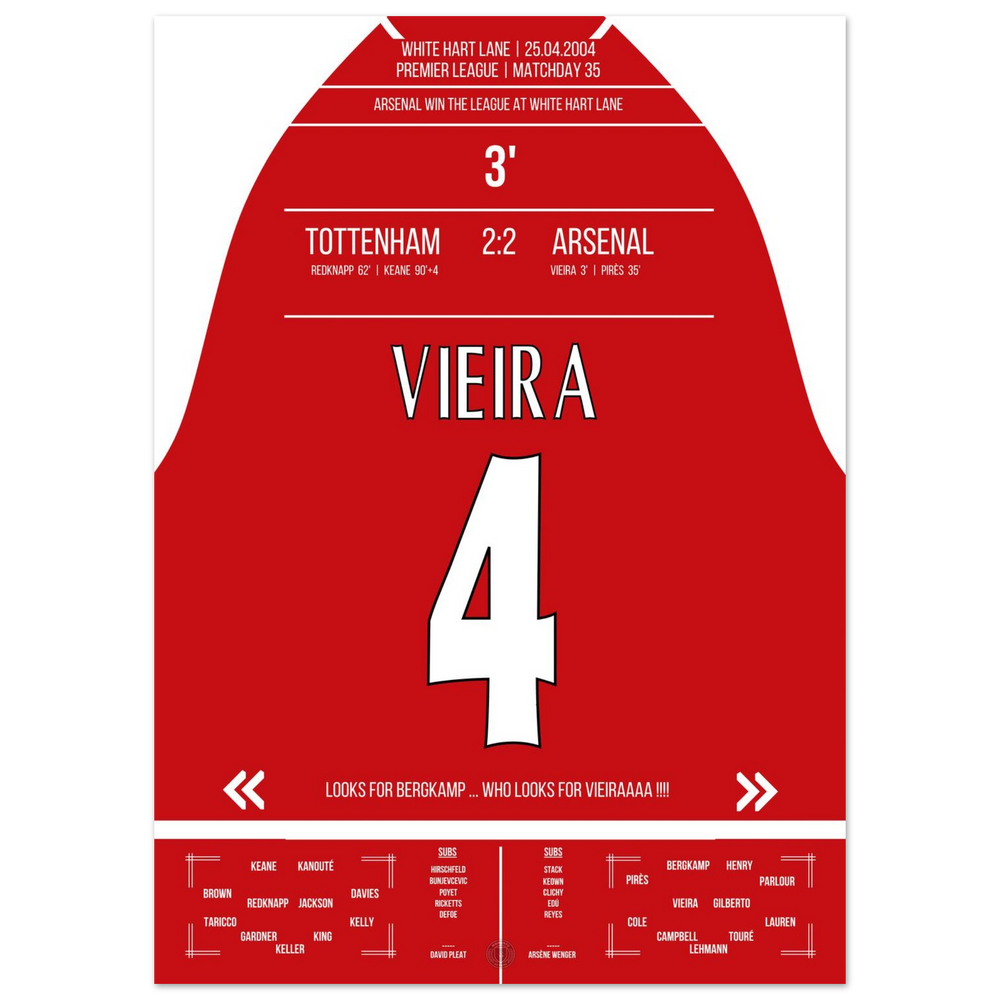 Vieira's Tor beim Gewinn der Meisterschaft an der White Hart Lane 2004