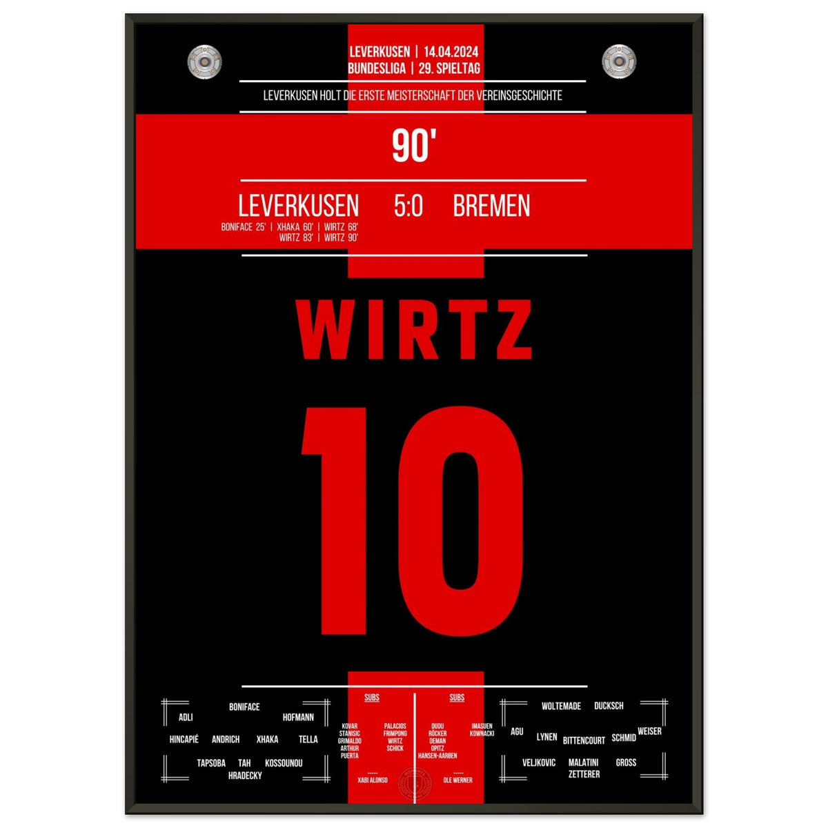 Leverkusen claims the first championship title in the club's history