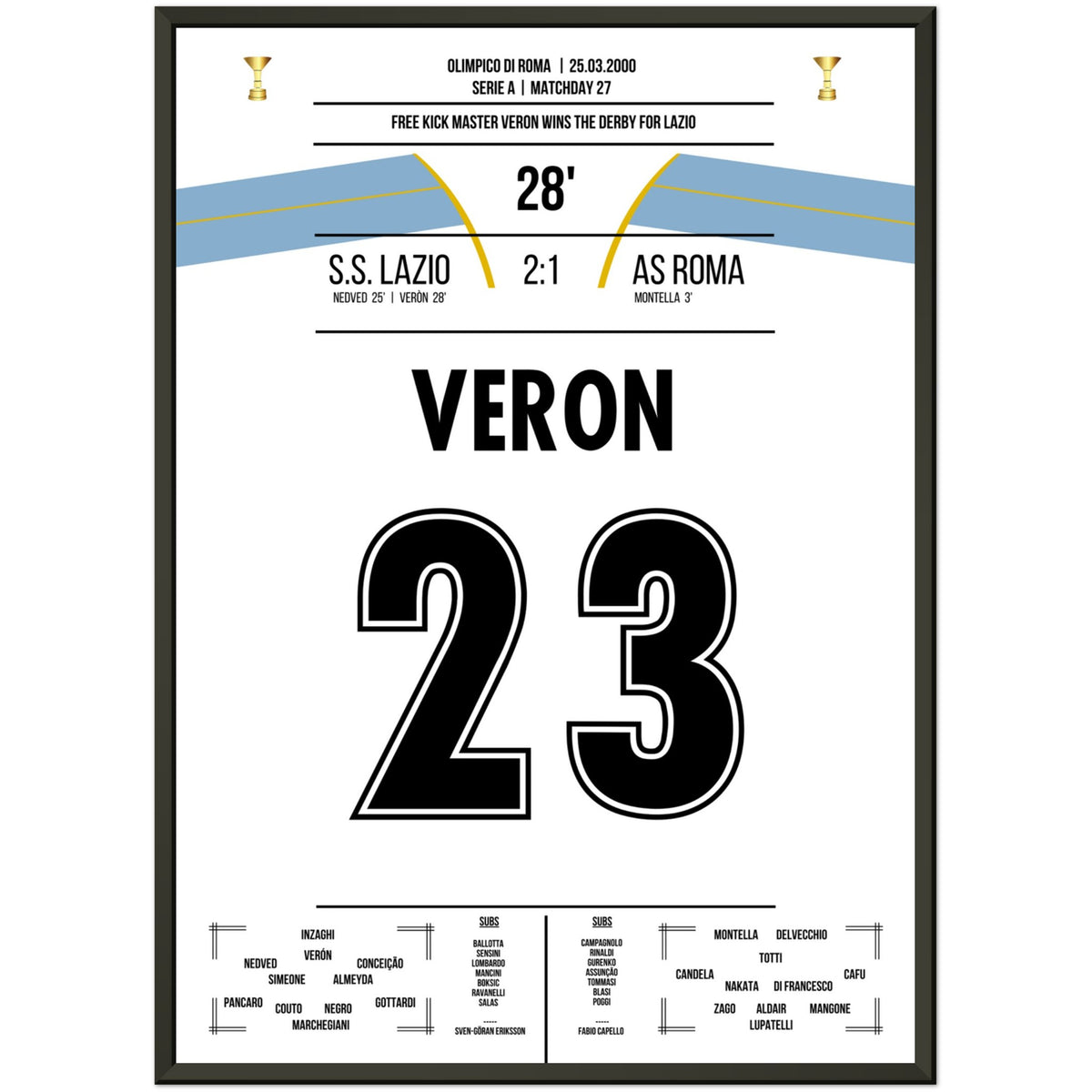 Veron's Freistosstor beim Derbysieg gegen die Roma