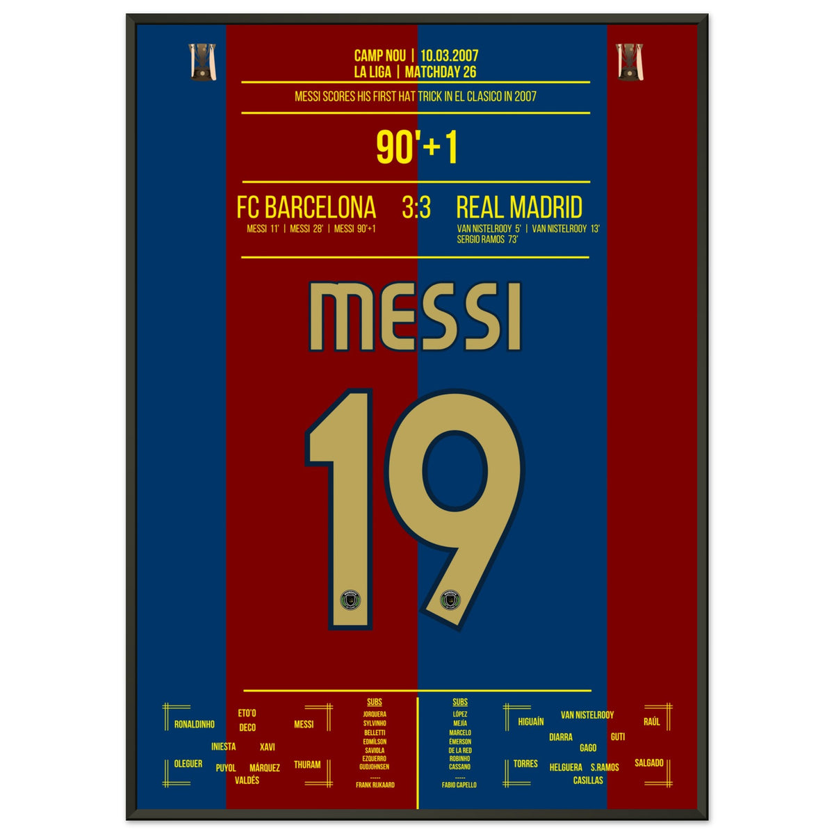 Messi scores his first hat-trick in El Clasico in 2007