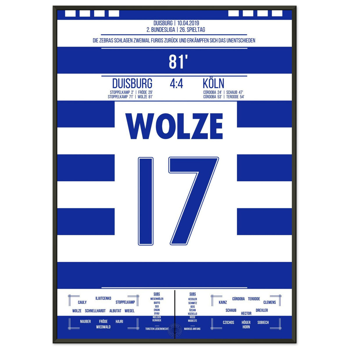 Wolze's free-kick goal to equalize in the wild 4-4 draw against Cologne in 2019