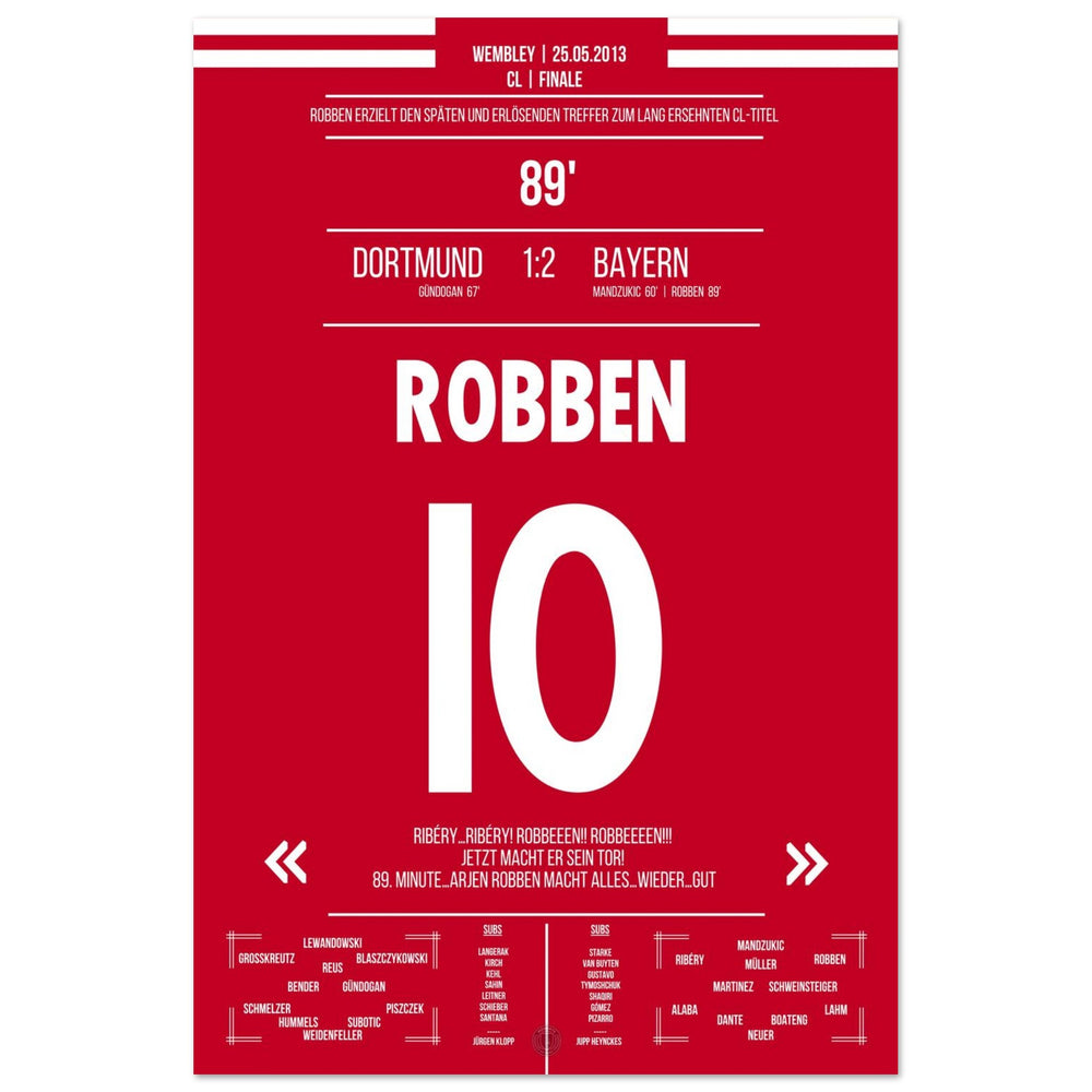 Robben mit spätem Siegtor im deutschen CL Finale - Deutsche Version