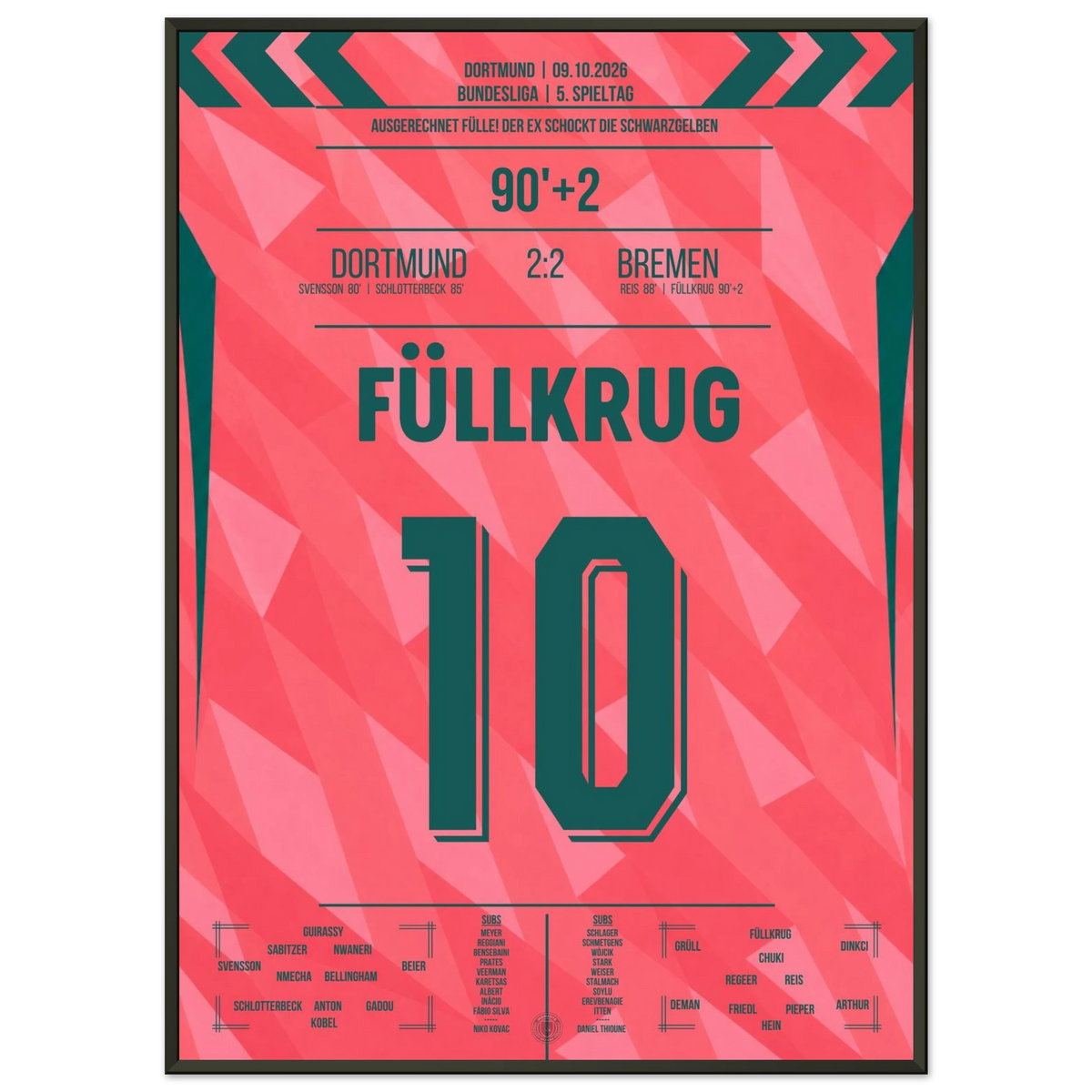 Fülle Scores Late Comeback Equaliser on Return to Dortmund