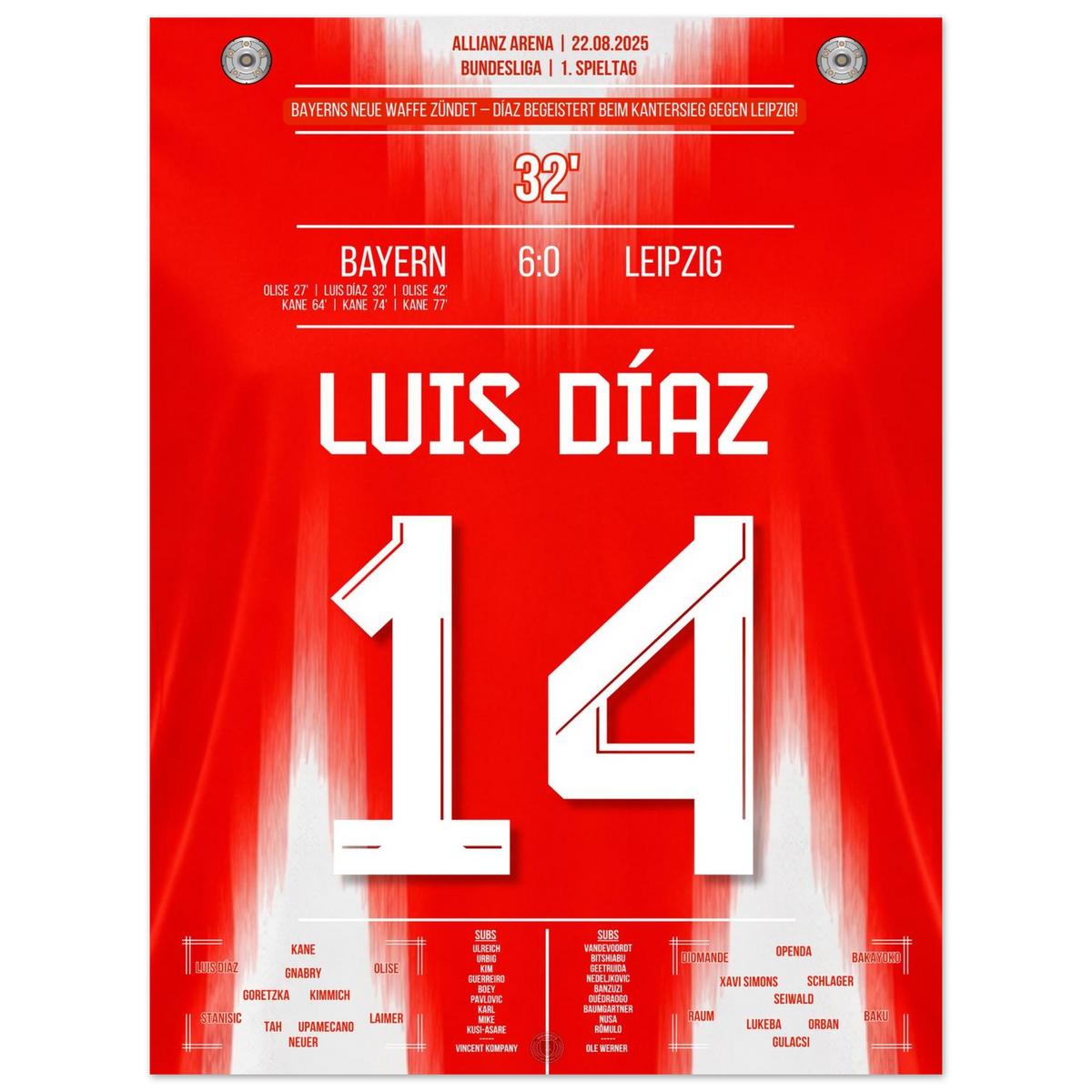 Luis Diaz made a perfect Bundesliga debut in a 6-0 win against Leipzig