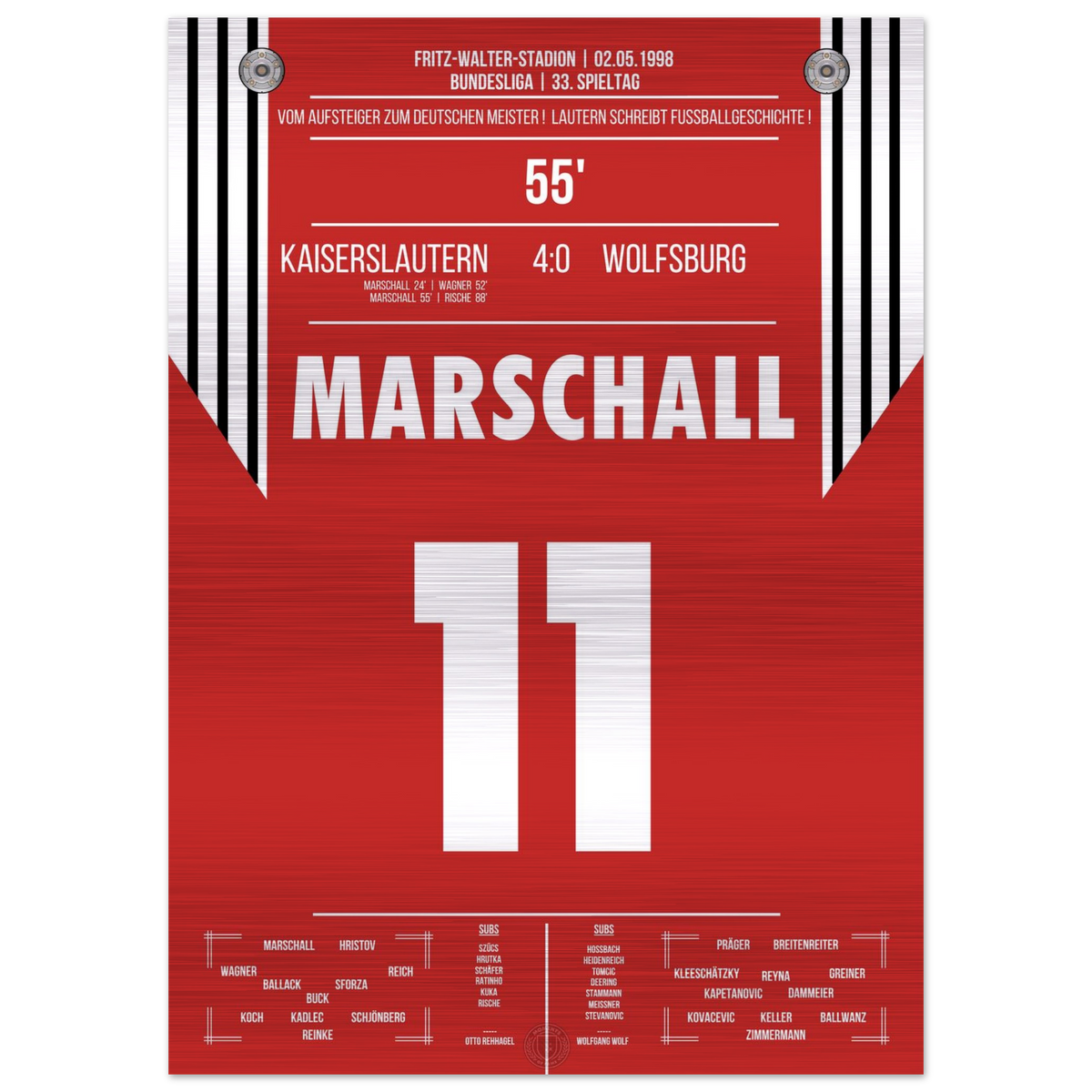 (Metal Print) From newcomer to German champion - Lautern's sensational win of the championship