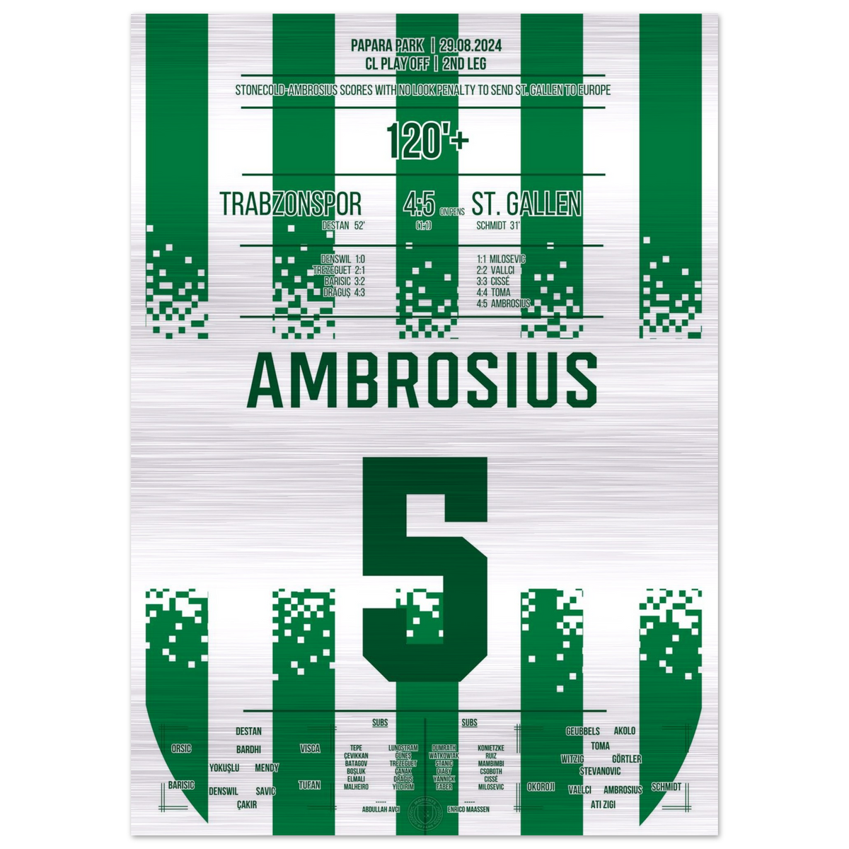 (Metal Print) Ambrosius leads St. Gallen to Europe!