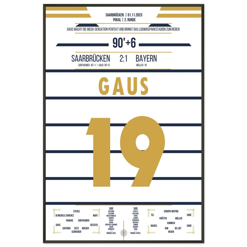 Cup sensation in Saarbrücken - Gaus shoots <tc>Bayern</tc> out of the cup