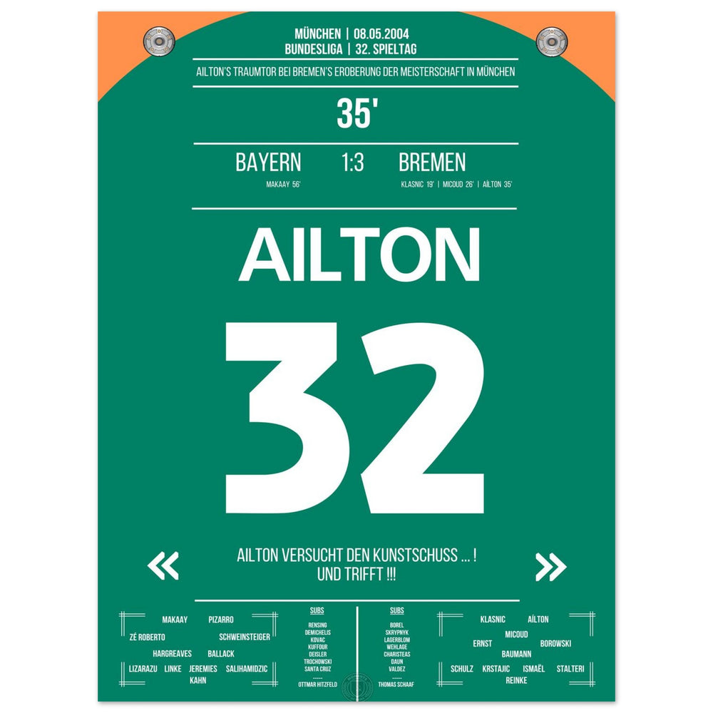 Ailton's dream goal for the championship in Munich